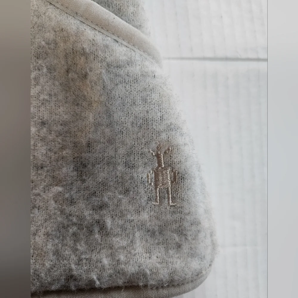 Smartwool zip up hooded sweater cream/grey womens size xs - Picture 3 of 9